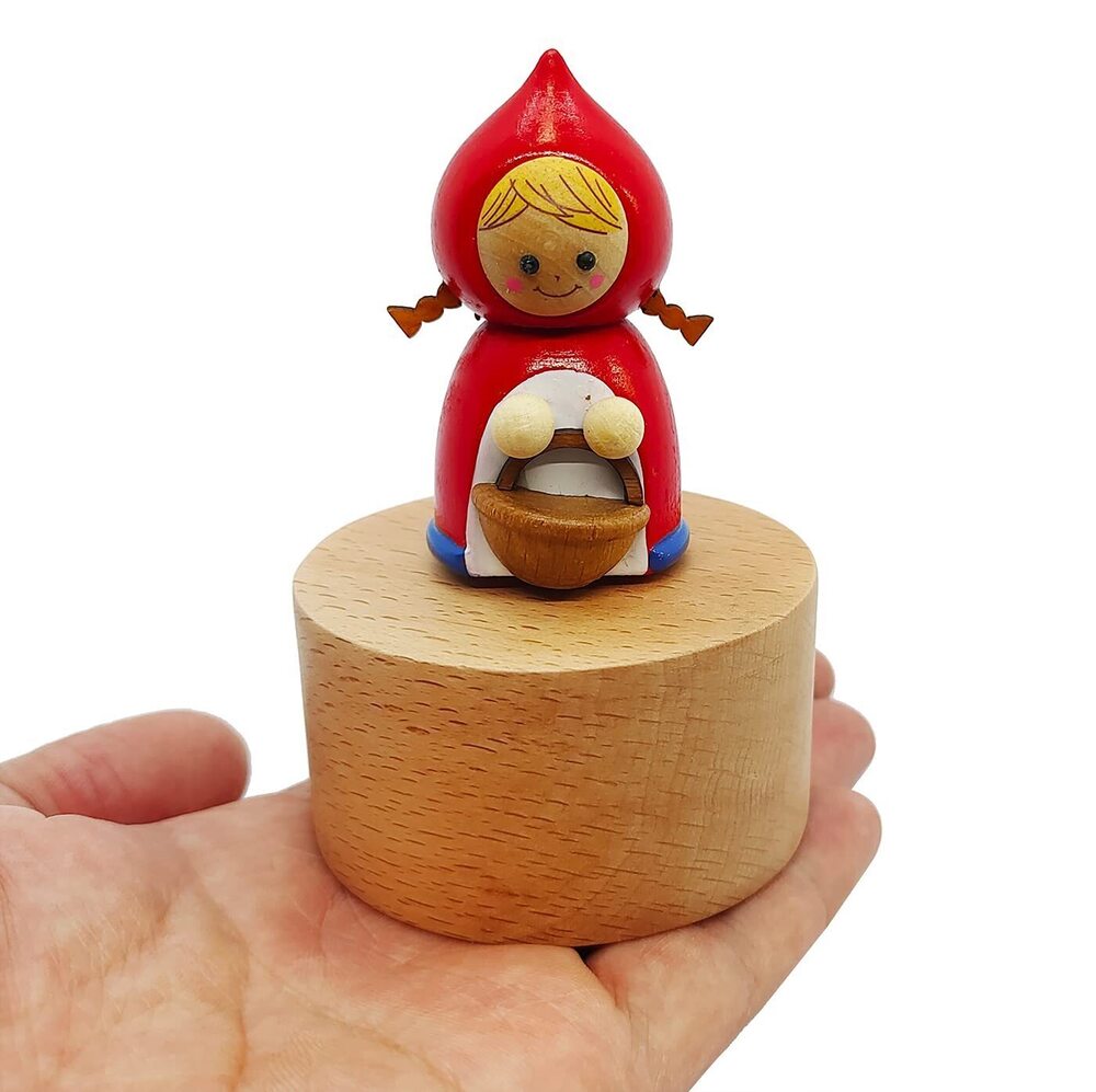 2245 Cute Little Red Riding Hood Mini Music Box, Cartoons Wooden Mechanical